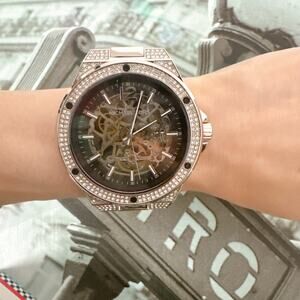 Michael Kors Limited-Edition MK9066 Oversized Lennox Pavé Silver-Tone Watch